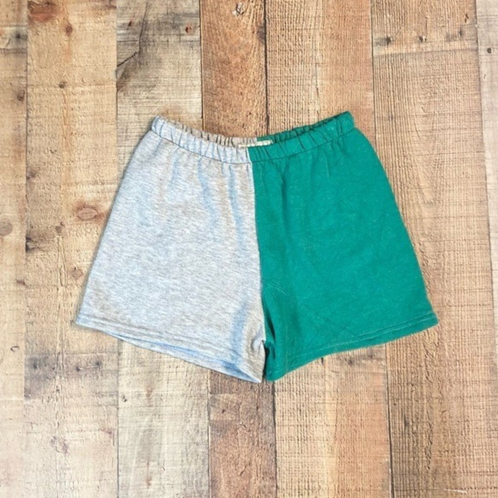 Urban Renewal Colorblock Sweat Shorts Green Gray Two Tone Women Small Medium